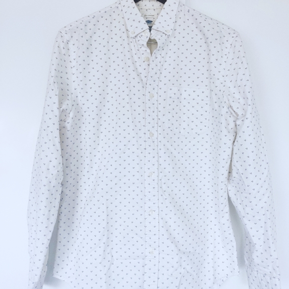 (3/$25) White Floral Button Down - Picture 2 of 2